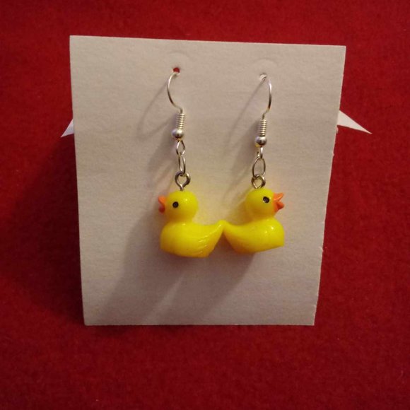 Custom Handmade Anime Manga Videogame Gamer Cute Kawaii Duck Duckie Earrings! - Picture 1 of 1